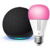 image:imageEcho Dot 5th Gen 2022 Release in Charcoal bundle with TPLink Kasa Smart Color Bulb