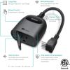 image:imageKasa Outdoor Smart Dimmer Plug IP64 Plug in Dimmer for Outdoor String Lights Compatible with Alexa Google Assistant amp SmartThings Long WiFi Range 24Ghz No Hub Required ETL CertifiedKP405Dimmer 1Socket