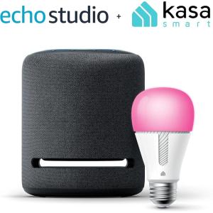 image:imageEcho Studio in Charcoal bundle with TPLink Kasa Smart Bulb