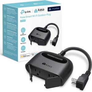 image:imageKasa Outdoor Smart Plug Smart Home WiFi Outlet with 2 Sockets IP64 Weather Resistance Compatible with Alexa Google Home amp IFTTT No Hub Required ETL CertifiedEP40 BlackMatter  2Socket