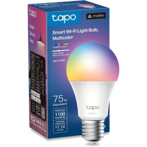 image:imageTPLink Tapo Smart Light Bulbs 1100 Lumens High Brightness 75W Equivalent MatterCertified 16M Colors WiFi Light Bulb Dimmable Works wSiri Alexa amp Google Home A19 E26 Tapo L535E2PackMatter Light Bulb