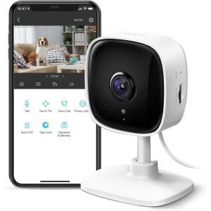 image:imageTapo 1080P Indoor Wired Security Camera  Works as a Baby amp Pet Monitor Motion Detection 2Way Audio Siren Night Vision SubscriptionFree Local or Optional Cloud Works with Alexa C1004PackWhite