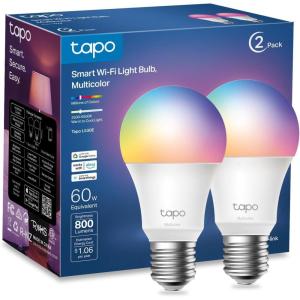 image:imageTapo TPLink Smart Light Bulbs 16M Colors RGBW Dimmable Compatible with Alexa and Google Home A19 60W Equivalent 800LM CRIgt90 24GHz WiFi only No Hub Required L530E4Pack2 Pack