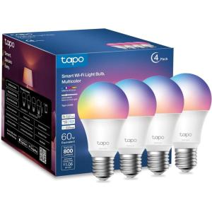 image:imageTapo TPLink Smart Light Bulbs 16M Colors RGBW Dimmable Compatible with Alexa and Google Home A19 60W Equivalent 800LM CRIgt90 24GHz WiFi only No Hub Required L530E4Pack4 Pack