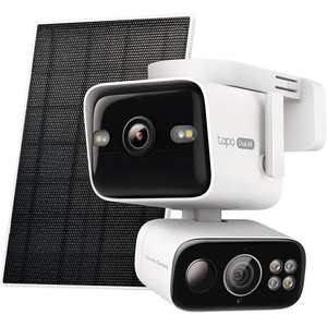 image:imageTapo 2K Outdoor PanTilt Wireless Floodlight Security Camera  Battery Power with Solar 360 AI Motion Tracking PersonVehicle Detection SubscriptionFree Local Storage or Optional Cloud C615F KITDualLens 4K PanTilt